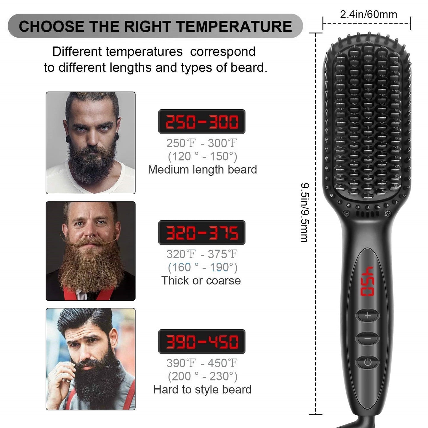Hair Straightener Brush  Men Quick Beard Straightener