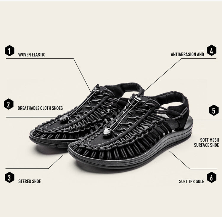 Men's Beach Sandals Round Toe Lightweight Waterproof Comfortable Fashion Non-slip Shoes Summer